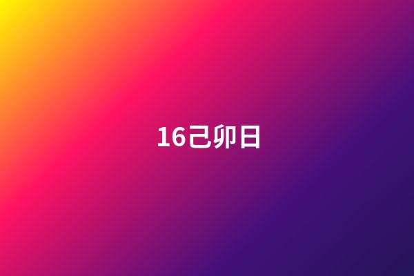 16.己卯日