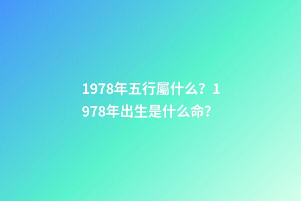 1978年五行屬什么？1978年出生是什么命？