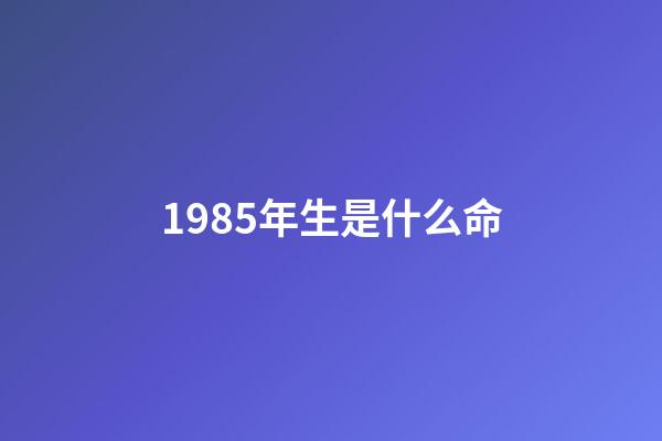 1985年生是什么命