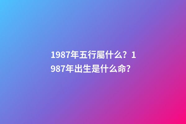 1987年五行屬什么？1987年出生是什么命？