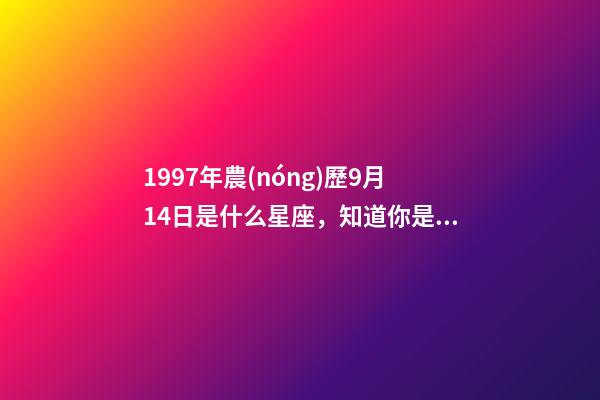 1997年農(nóng)歷9月14日是什么星座，知道你是什么星座嗎-第1張-觀點-玄機派