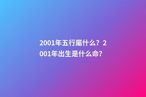 2001年五行屬什么？2001年出生是什么命？