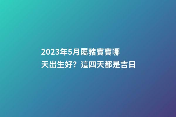 2023年5月屬豬寶寶哪天出生好？這四天都是吉日