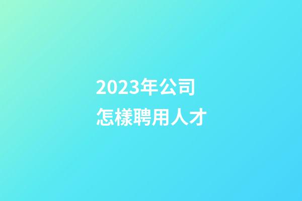 2023年公司怎樣聘用人才