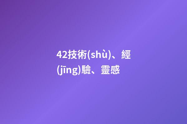 42.技術(shù)、經(jīng)驗、靈感