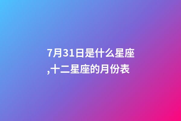 7月31日是什么星座,十二星座的月份表(星座的月份表)-第1張-觀點-玄機派