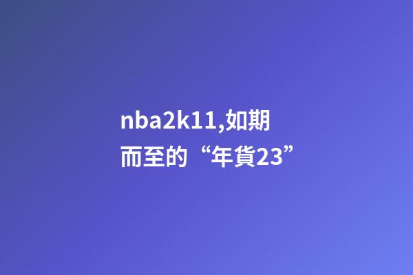 nba2k11,如期而至的“年貨23”-第1張-觀點-玄機派