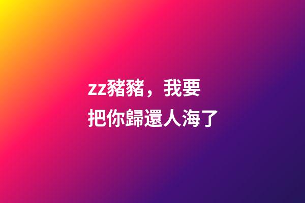 zz豬豬，我要把你歸還人海了-第1張-觀點-玄機派