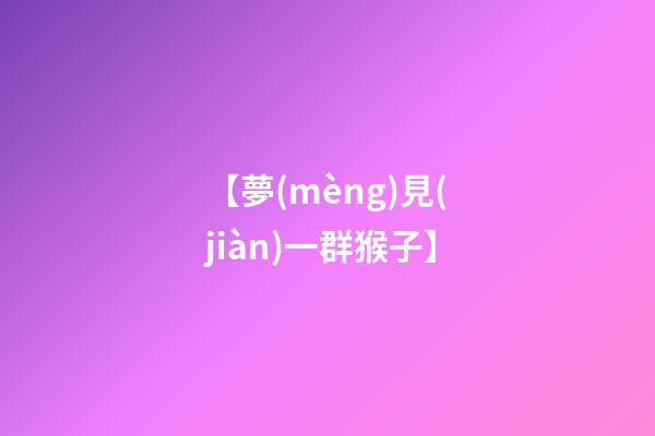 【夢(mèng)見(jiàn)一群猴子】