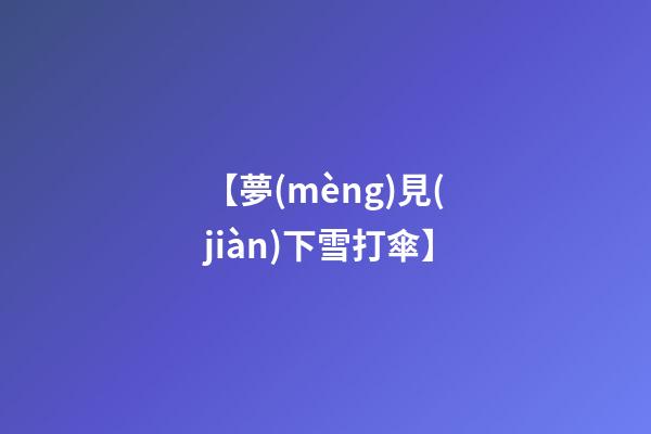 【夢(mèng)見(jiàn)下雪打傘】