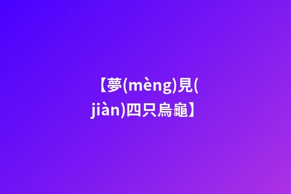 【夢(mèng)見(jiàn)四只烏龜】