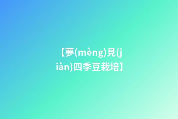 【夢(mèng)見(jiàn)四季豆栽培】