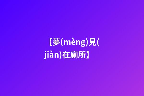 【夢(mèng)見(jiàn)在廁所】