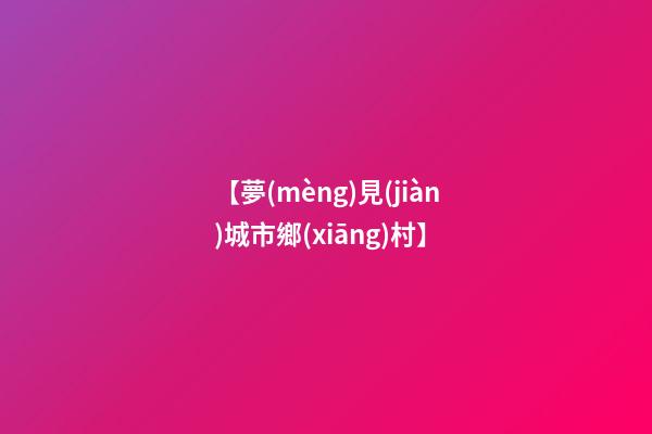 【夢(mèng)見(jiàn)城市鄉(xiāng)村】