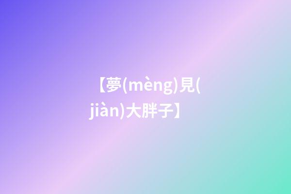 【夢(mèng)見(jiàn)大胖子】