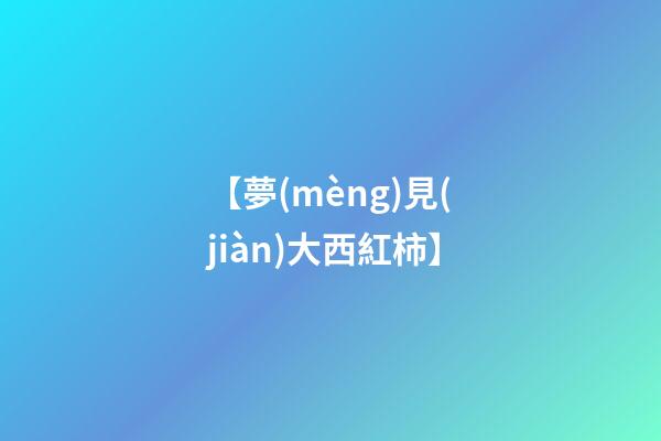 【夢(mèng)見(jiàn)大西紅柿】