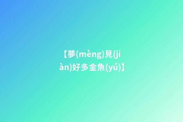 【夢(mèng)見(jiàn)好多金魚(yú)】