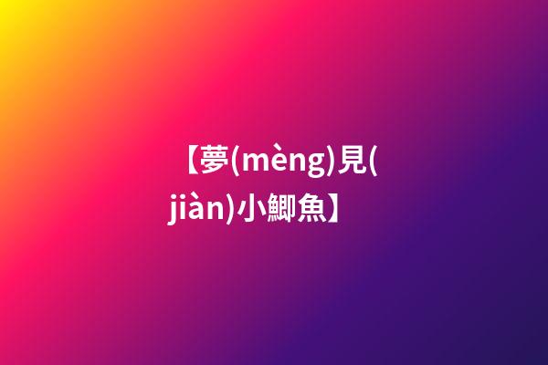 【夢(mèng)見(jiàn)小鯽魚】