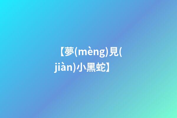 【夢(mèng)見(jiàn)小黑蛇】