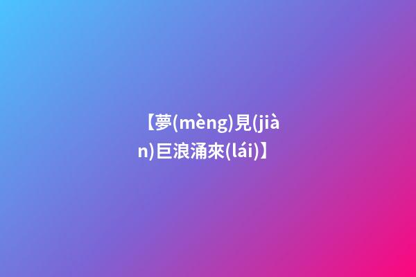 【夢(mèng)見(jiàn)巨浪涌來(lái)】