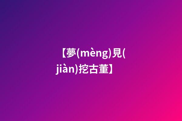 【夢(mèng)見(jiàn)挖古董】