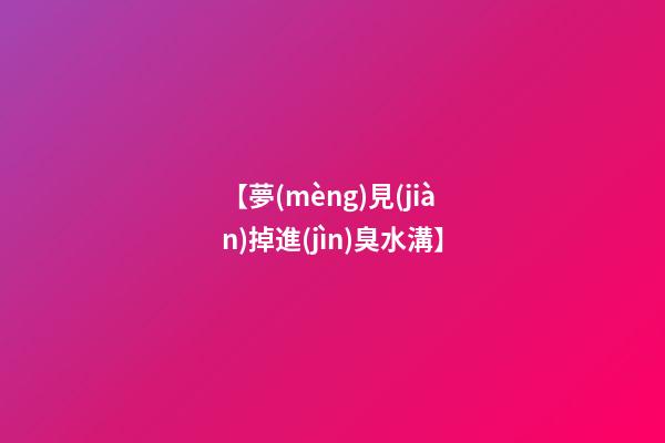 【夢(mèng)見(jiàn)掉進(jìn)臭水溝】