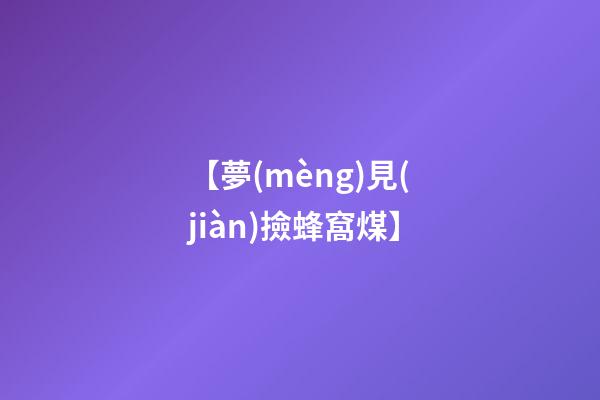 【夢(mèng)見(jiàn)撿蜂窩煤】