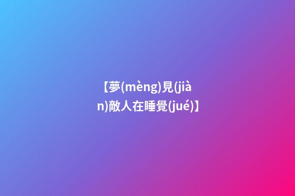 【夢(mèng)見(jiàn)敵人在睡覺(jué)】