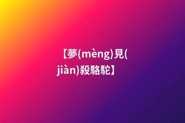 【夢(mèng)見(jiàn)殺駱駝】