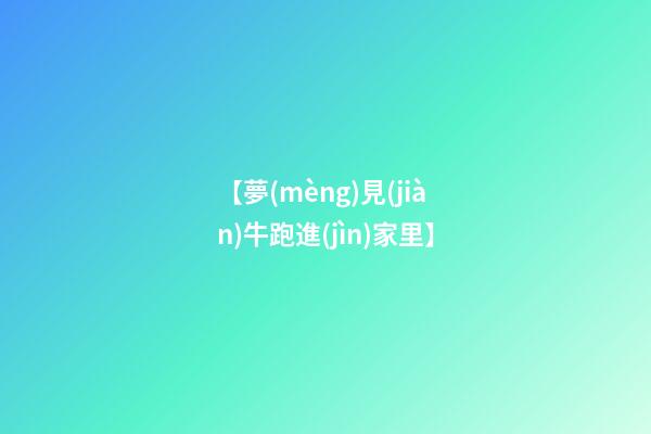 【夢(mèng)見(jiàn)牛跑進(jìn)家里】
