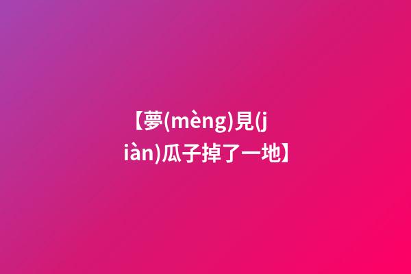 【夢(mèng)見(jiàn)瓜子掉了一地】