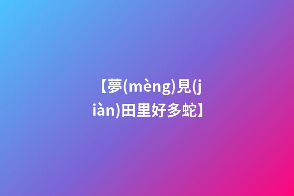 【夢(mèng)見(jiàn)田里好多蛇】