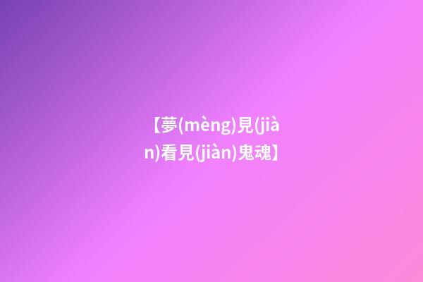 【夢(mèng)見(jiàn)看見(jiàn)鬼魂】