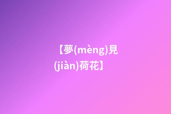 【夢(mèng)見(jiàn)荷花】