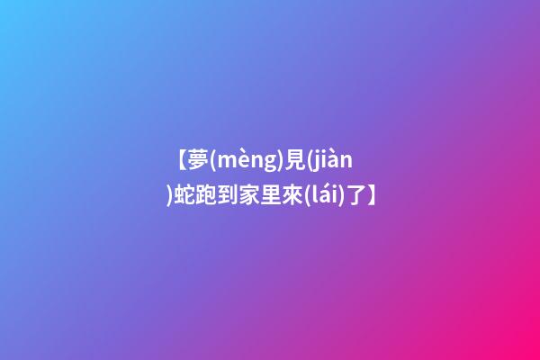 【夢(mèng)見(jiàn)蛇跑到家里來(lái)了】