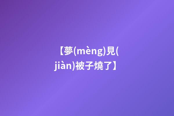 【夢(mèng)見(jiàn)被子燒了】