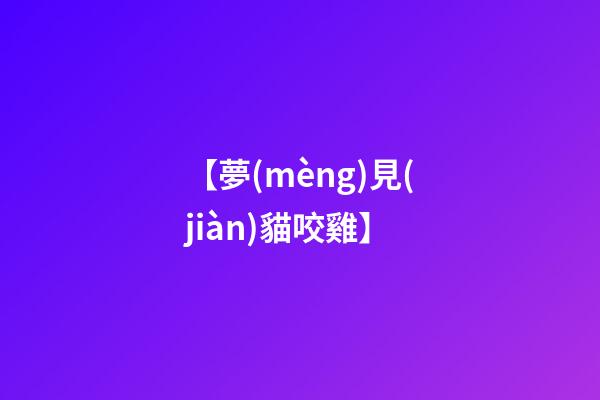 【夢(mèng)見(jiàn)貓咬雞】