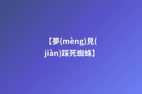 【夢(mèng)見(jiàn)踩死蜘蛛】