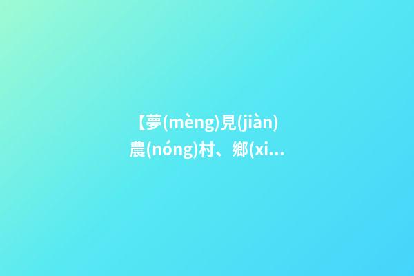 【夢(mèng)見(jiàn)農(nóng)村、鄉(xiāng)村】