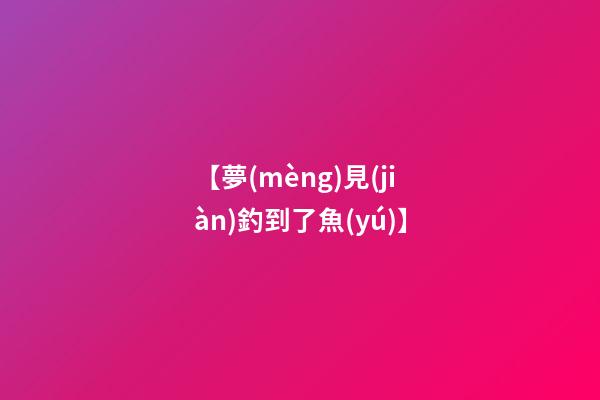 【夢(mèng)見(jiàn)釣到了魚(yú)】