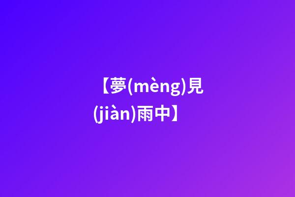 【夢(mèng)見(jiàn)雨中】