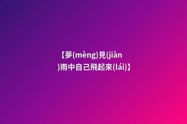 【夢(mèng)見(jiàn)雨中自己飛起來(lái)】
