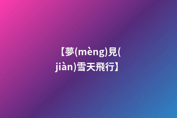 【夢(mèng)見(jiàn)雪天飛行】