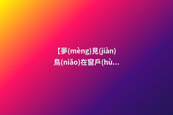 【夢(mèng)見(jiàn)鳥(niǎo)在窗戶(hù)上】
