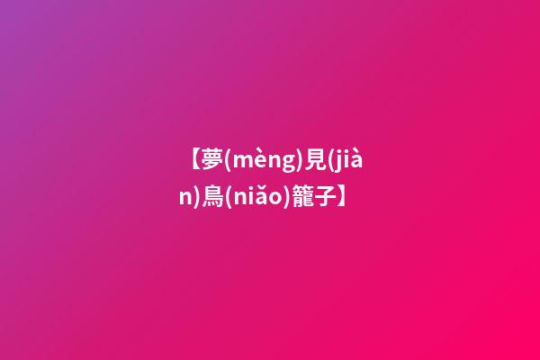 【夢(mèng)見(jiàn)鳥(niǎo)籠子】