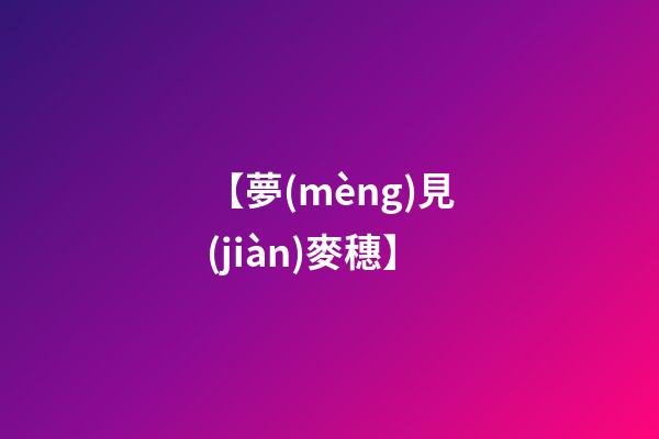 【夢(mèng)見(jiàn)麥穗】