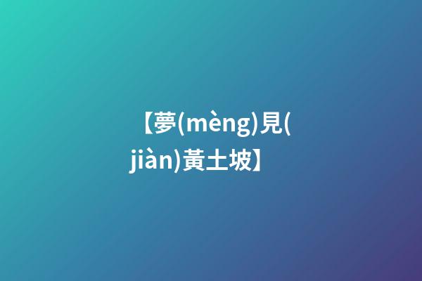 【夢(mèng)見(jiàn)黃土坡】