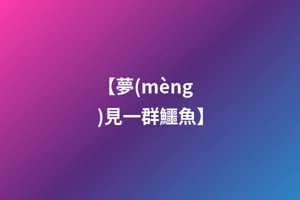【夢(mèng)見一群鱷魚】