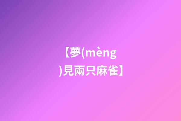 【夢(mèng)見兩只麻雀】