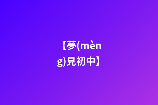 【夢(mèng)見初中】